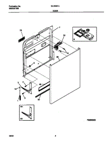 03 - Door parts for Frigidaire Dishwasher GLDB957JS0 from AppliancePartsPros.com