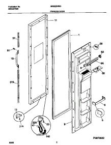 02 - Freezer Door parts for Frigidaire Refrigerator MRS22WNGD1 from AppliancePartsPros.com