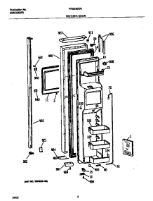 02 - Freezer Door parts for Frigidaire Refrigerator FRS24BGDW0 from AppliancePartsPros.com