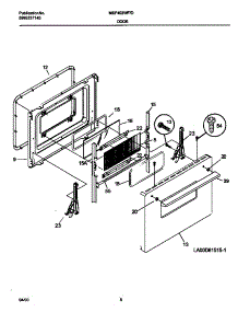 05 - Door parts for Frigidaire Range MEF402WFW4 from AppliancePartsPros.com