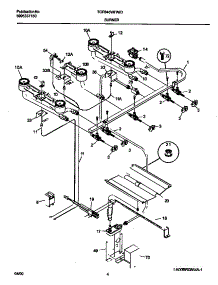 03 - Burner parts for Frigidaire Range TGF645WFD7 from AppliancePartsPros.com
