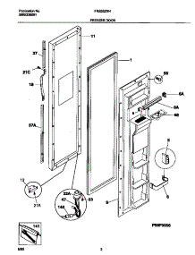 02 - Freezer Door parts for Frigidaire Refrigerator FRS26ZNHD3 from AppliancePartsPros.com