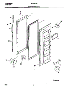 03 - Refrigerator Door parts for Frigidaire Refrigerator WRS22WNHW4 from AppliancePartsPros.com