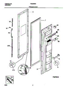 02 - Freezer Door parts for Frigidaire Refrigerator TRS20WRHW4 from AppliancePartsPros.com