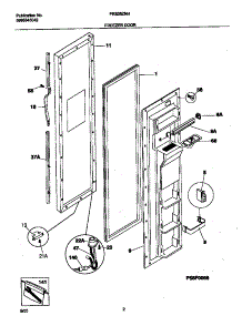 02 - Freezer Door parts for Frigidaire Refrigerator FRS26ZNHD4 from AppliancePartsPros.com