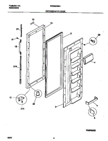 03 - Refrigerator Door parts for Frigidaire Refrigerator WRS22WNHW5 from AppliancePartsPros.com