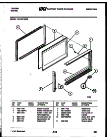 05 - Upper Oven Door Parts parts for Frigidaire Range 73-3757-66-09 from AppliancePartsPros.com