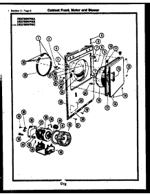 03 - Cabinet Front, Motor And Blower parts for Frigidaire Dryer DE27S6WPMB from AppliancePartsPros.com