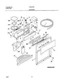 15 - Dispenser parts for Frigidaire Refrigerator NGS23ZZAQ1 from AppliancePartsPros.com