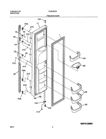 03 - Freezer Door parts for Frigidaire Refrigerator NGS23ZZAW1 from AppliancePartsPros.com