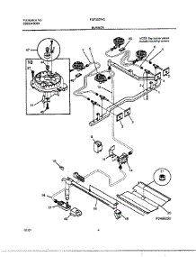 04 - Burner parts for Frigidaire Range FGF326WGSGTH from AppliancePartsPros.com