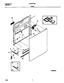03 - Door parts for Frigidaire Dishwasher FDB345CHS0 from AppliancePartsPros.com