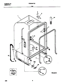 04 - Tub parts for Frigidaire Dishwasher FDB634CFS2 from AppliancePartsPros.com
