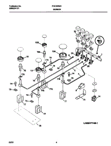 03 - Burner parts for Frigidaire Cooktop FGC30S4HCA from AppliancePartsPros.com