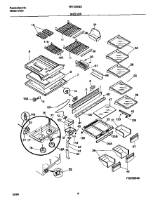 04 - Shelves parts for Frigidaire Refrigerator FRT20NGCWA from AppliancePartsPros.com