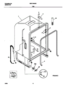 04 - Tub parts for Frigidaire Dishwasher MDB124BJB0 from AppliancePartsPros.com