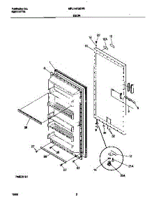 02 - Door parts for Frigidaire Freezer MFU14F3GW5 from AppliancePartsPros.com