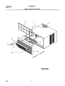 03 - Cabinet Front And Wrapper parts for Frigidaire Air Conditioner WAS250K2A2 from AppliancePartsPros.com