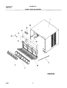 03 - Cabinet Front And Wrapper parts for Frigidaire Air Conditioner WAC060K7A2 from AppliancePartsPros.com