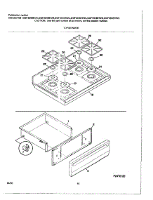 09 - Top / Drawer parts for Frigidaire Range GGF354BHDC from AppliancePartsPros.com
