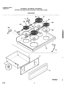 07 - Top / Drawer parts for Frigidaire Range TEF322BHWA from AppliancePartsPros.com