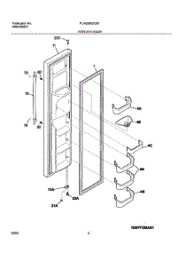 03 - Freezer Door parts for Frigidaire Refrigerator PLHS238ZCB1 from AppliancePartsPros.com