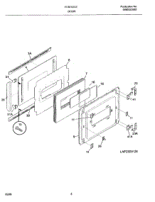 07 - Door parts for Frigidaire Oven FEB702CESH from AppliancePartsPros.com