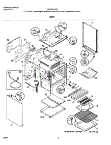 07 - Body parts for Frigidaire Range FGF353CASJ from AppliancePartsPros.com