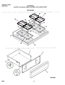 09 - Top / Drawer parts for Frigidaire Range FGF353CASJ from AppliancePartsPros.com