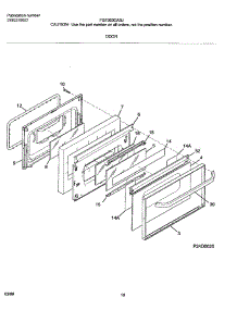 11 - Door parts for Frigidaire Range FGF353CASJ from AppliancePartsPros.com