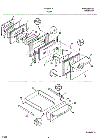 10 - Door / Drawer parts for Frigidaire Oven FGB557CEBF from AppliancePartsPros.com