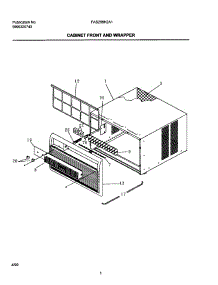 03 - Front And Wrapper parts for Frigidaire Air Conditioner FAS256H2A1 from AppliancePartsPros.com