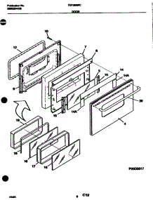 09 - Door parts for Frigidaire Range FEF388WCCA from AppliancePartsPros.com