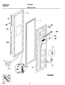 03 - Freezer Door parts for Frigidaire Refrigerator FRS20ZGJB1 from AppliancePartsPros.com