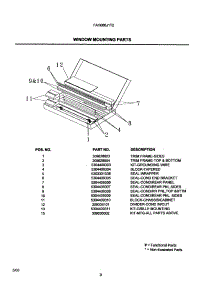 09 - Window Mounting Parts parts for Frigidaire Air Conditioner FAH086J1T2 from AppliancePartsPros.com