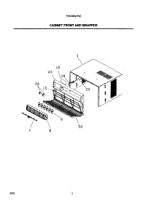 02 - Cabinet Front And Wrapper parts for Frigidaire Air Conditioner FAC083J7A2 from AppliancePartsPros.com