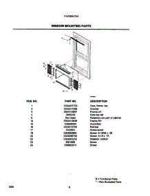 09 - Window Mounting Parts parts for Frigidaire Air Conditioner FAC083J7A2 from AppliancePartsPros.com