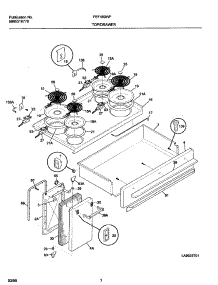 08 - Top  /  Drawer parts for Frigidaire Range FEF450WFWB from AppliancePartsPros.com
