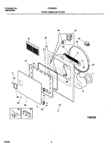 05 - Front Panel  /  Lint Filter parts for Frigidaire Dryer FSE848RHQ0 from AppliancePartsPros.com