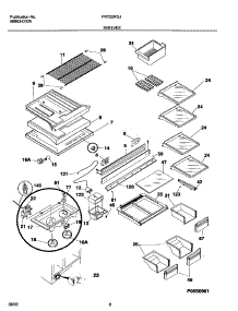 09 - Shelves parts for Frigidaire Refrigerator FRT22RGJD2 from AppliancePartsPros.com