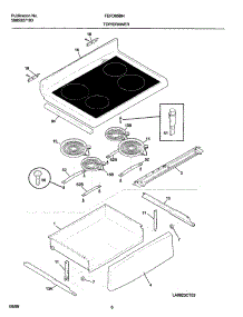 07 - Top / Drawer parts for Frigidaire Range FEFD65BHDB from AppliancePartsPros.com