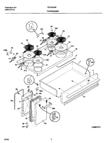 08 - Top / Drawer parts for Frigidaire Range FEF450WFDC from AppliancePartsPros.com
