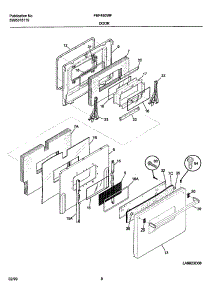 10 - Door parts for Frigidaire Range FEF450WFDC from AppliancePartsPros.com