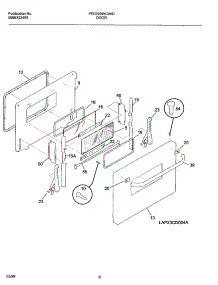 09 - Door parts for Frigidaire Range FED300WCWH from AppliancePartsPros.com