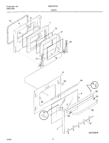09 - Door parts for Frigidaire Range MEF367CGB3 from AppliancePartsPros.com