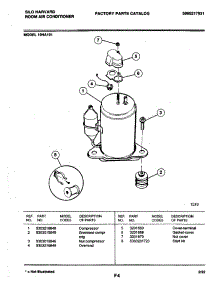 08 - Compressor parts for Frigidaire 10HA101 from AppliancePartsPros.com