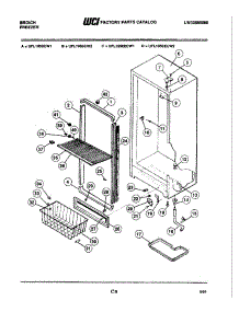 05 - Shelves parts for Frigidaire Freezer UFL1950CW1 from AppliancePartsPros.com