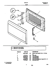 03 - Door parts for Frigidaire Microwave DMS103T1B1 from AppliancePartsPros.com