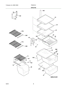 09 - Shelves parts for Frigidaire Refrigerator FRS23R4CW5 from AppliancePartsPros.com