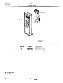 02 - Control Panel parts for Frigidaire Microwave 56-2272-10/02 from AppliancePartsPros.com